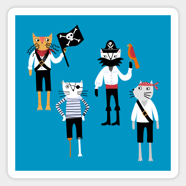 Pirate Cats Magnet by NicSquirrell